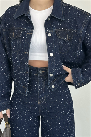 PREMİUM DARK BLUE TAŞLI TAKIM