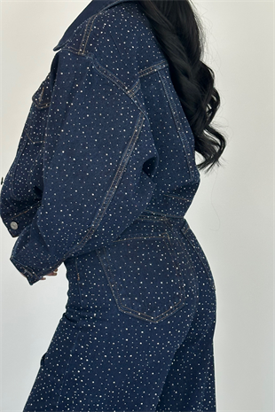 PREMİUM DARK BLUE TAŞLI TAKIM