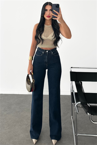 PREMİUM DARK BLUE WİDE LEG JEAN JENA
