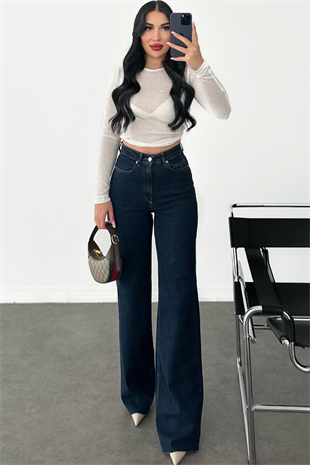 PREMİUM DARK BLUE WİDE LEG JEAN JENA