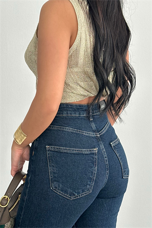 PREMİUM DARK BLUE WİDE LEG JEAN JENA
