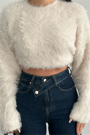 PREMİUM DARK BLUE YIRTMAÇLI JEAN YÜKSEK BEL