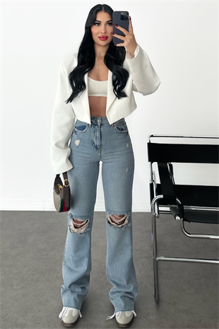 PREMİUM DİZİ YIRTIK JENİA JEAN