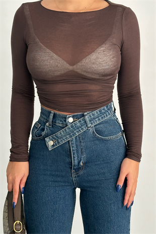 PREMİUM EKSTRA YÜKSEK BEL DARK BLUE WİDE LEG JEAN