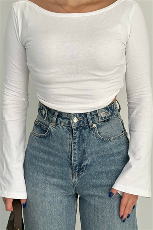 PREMİUM EKSTRA YÜKSEK BEL DÜĞME DETAYLI WİDE LEG JEAN