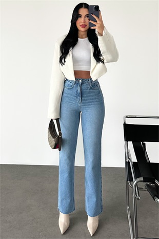 PREMİUM EKSTRA YÜKSEK BEL MİD BLUE JEAN