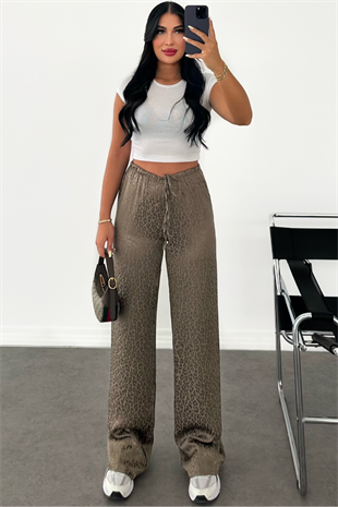 PREMİUM HAKİ LEOPAR DESEN PANTOLON