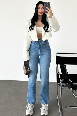 PREMİUM İCE BLUE STRAİGHT FİT JEAN
