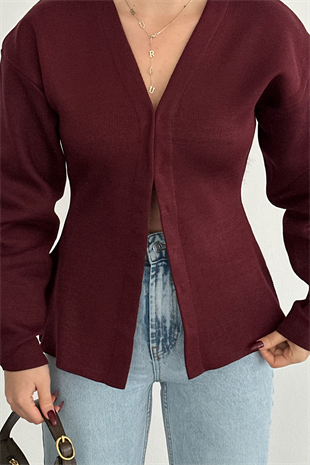 PREMİUM KANCALI BORDO BLUZ