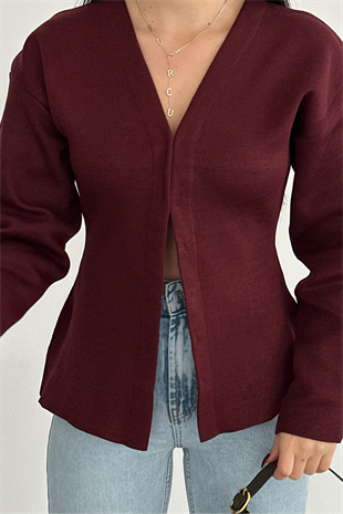 PREMİUM KANCALI BORDO BLUZ