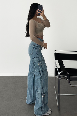 PREMİUM KARGO CEPLİ TASARIM JEAN SENDY