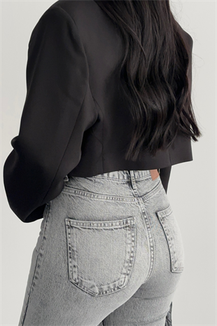 PREMİUM KEMERLİ FÜME YIRTMAÇLI JEAN