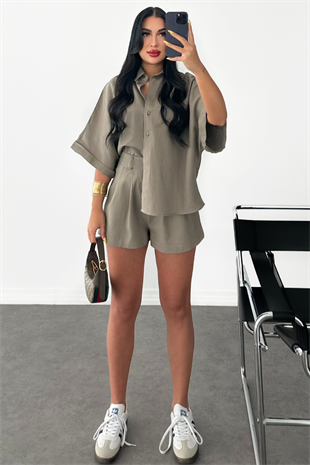 PREMİUM KETEN GÖMLEK VE ŞORT TAKIM