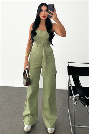 PREMİUM KETEN YEŞİL TULUM ENİSA