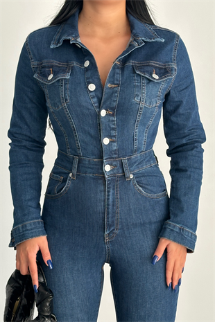 PREMİUM KOYU MAVİ KOT TULUM