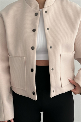 PREMİUM KREM KAŞE CEKET KALLY