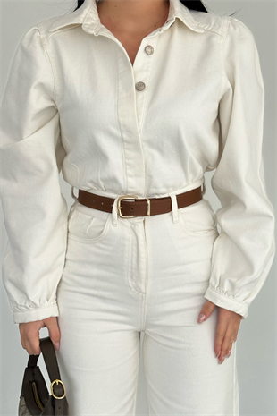 PREMİUM KREM KEMERLİ TULUM