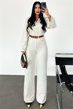 PREMİUM KREM KEMERLİ TULUM