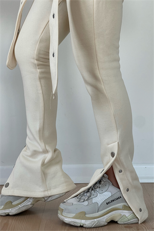 PREMİUM KREM YIRTMAÇLI EŞOFMAN TAKIMI