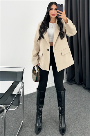 PREMİUM KREM YÜN BLAZER