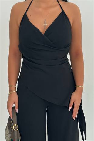 PREMİUM KRUVAZE YAKA SİYAH TAKIM