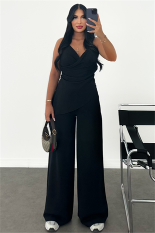 PREMİUM KRUVAZE YAKA SİYAH TAKIM