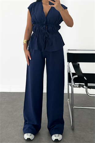 PREMİUM LACİVERT BAĞLAMALI TAKIM 