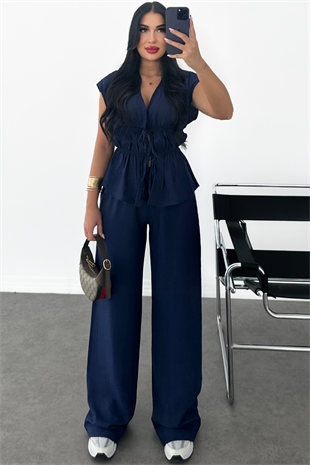 PREMİUM LACİVERT BAĞLAMALI TAKIM 