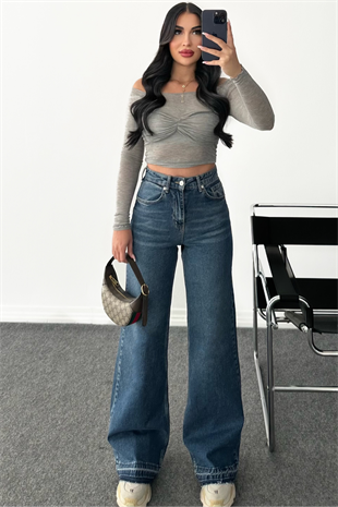 PREMİUM MİD BLUE BOL PAÇA JEAN 