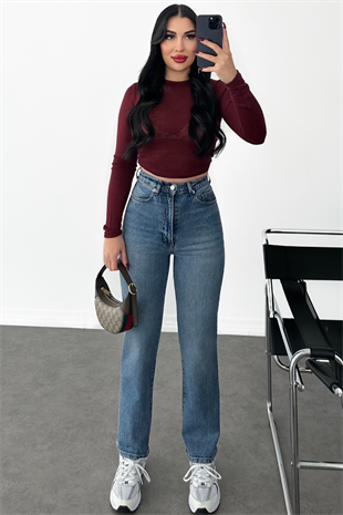 PREMİUM  MİD BLUE STRAİGHT FİT JEAN