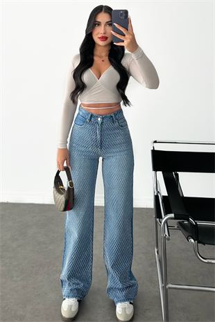 PREMİUM MİD BLUE TAŞLI LENDY JEAN 