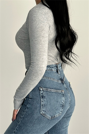 PREMİUM MİD BLUE WİDE LEG JEAN