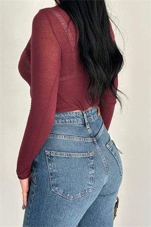 PREMİUM MİD BLUE YÜKSEK BEL WİDE LEG JEAN