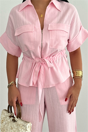 PREMİUM PEMBE BAĞLAMALI TAKIM