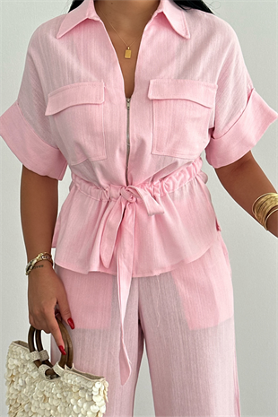 PREMİUM PEMBE BAĞLAMALI TAKIM