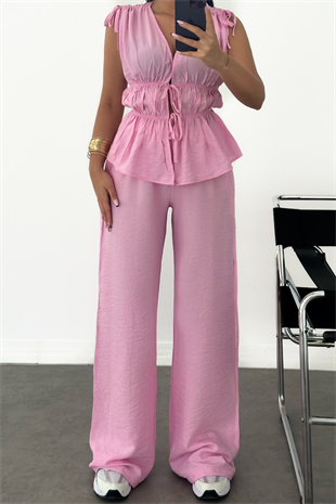 PREMİUM PEMBE BAĞLAMALI TAKIM