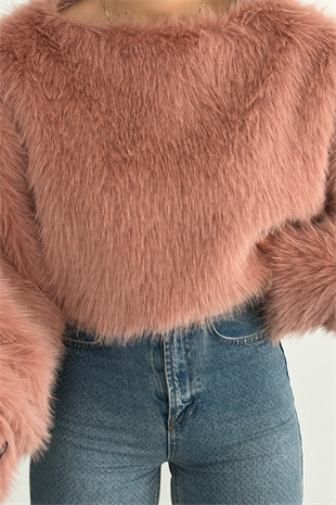 PREMİUM PEMBE KÜRK KAZAK