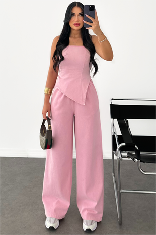 PREMİUM PEMBE YIKAMALI JESSY TAKIM