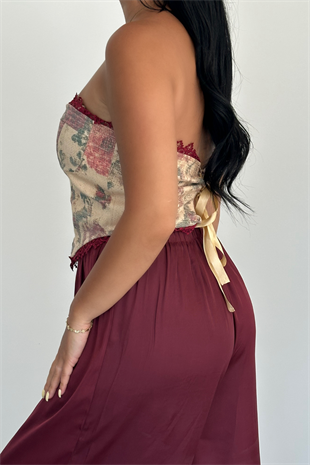 PREMİUM SATEN BORDO PANTOLON