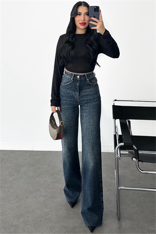 PREMİUM SİYAH TRANSPARAN BLUZ