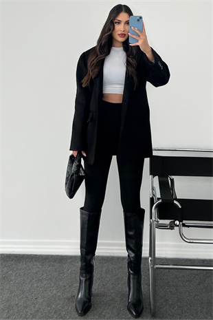 PREMİUM SİYAH YÜN BLAZER CEKET