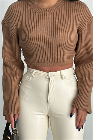 PREMİUM STRAİGHT KREM RENK DERİ PANTOLON