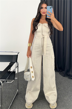 PREMİUM STRAPLEZ BEJ TULUM