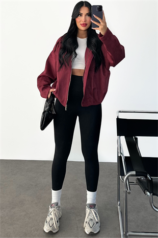 PREMİUM SÜET BORDO RENK ESSY CEKET