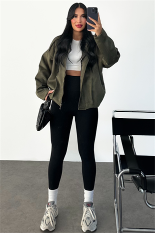 PREMİUM SÜET YEŞİL RENK ESSY CEKET