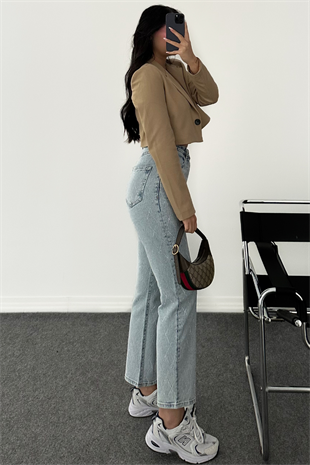 PREMİUM TAŞLI BUZ MAVİ JEAN