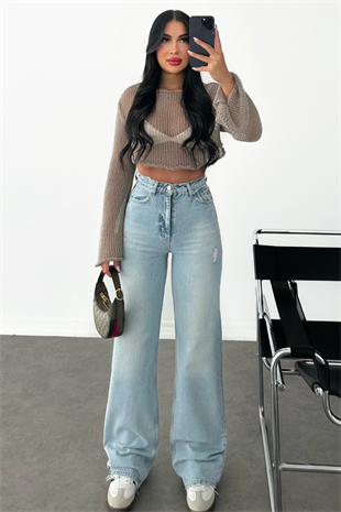 PREMİUM TİNTLİ WİDE LEG HEZZY JEAN