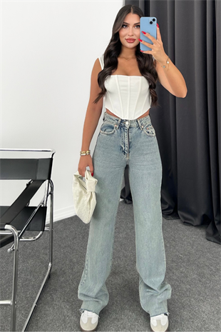 PREMİUM TİNTLİ WİDE LEG VANELİN JEAN