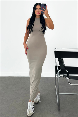 PREMİUM VİZON RENK ASKILI ELBİSE