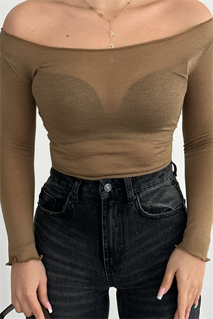 PREMİUM VİZON TRANSPARAN BLUZ